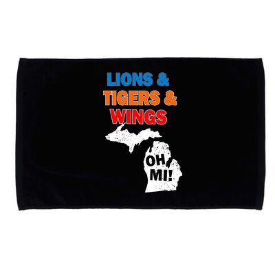 Lions Tigers Wings Oh MI Microfiber Hand Towel