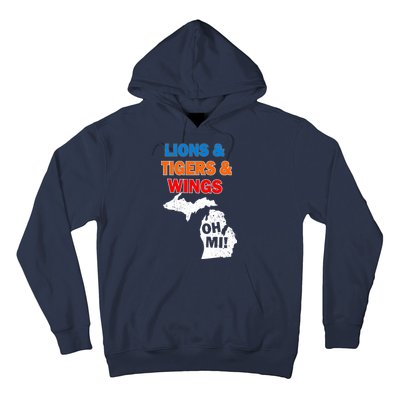 Lions Tigers Wings Oh MI Hoodie