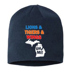 Lions Tigers Wings Oh MI Sustainable Beanie