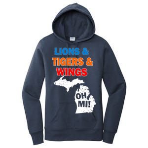 Lions Tigers Wings Oh MI Women's Pullover Hoodie