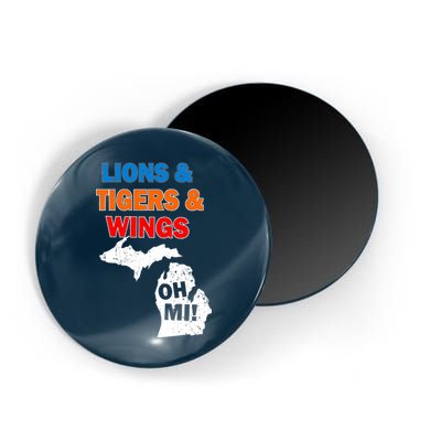 Lions Tigers Wings Oh MI Magnet