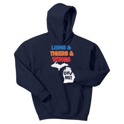 Lions Tigers Wings Oh MI Kids Hoodie