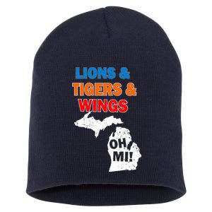 Lions Tigers Wings Oh MI Short Acrylic Beanie