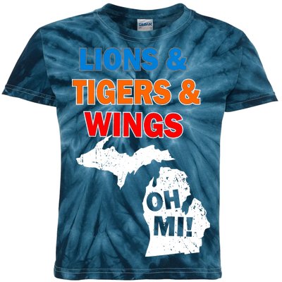 Lions Tigers Wings Oh MI Kids Tie-Dye T-Shirt