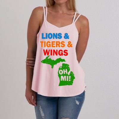 Lions Tigers Wings Oh MI Women's Strappy Tank