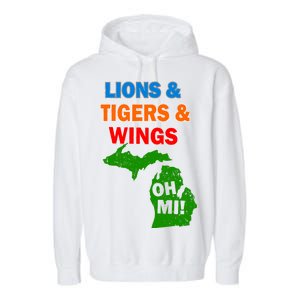 Lions Tigers Wings Oh MI Garment-Dyed Fleece Hoodie