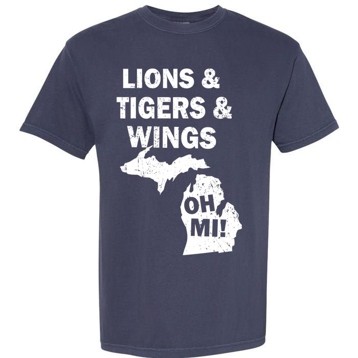 Lions Tigers Wings Oh MI Vintage Garment-Dyed Heavyweight T-Shirt