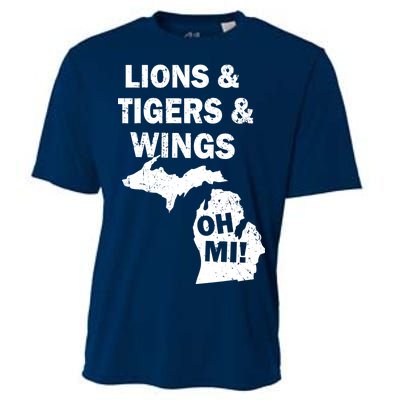 Lions Tigers Wings Oh MI Vintage Cooling Performance Crew T-Shirt