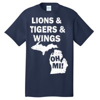 Lions Tigers Wings Oh MI Vintage Tall T-Shirt