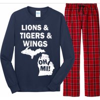 Lions Tigers Wings Oh MI Vintage Long Sleeve Pajama Set