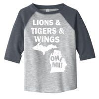 Lions Tigers Wings Oh MI Vintage Toddler Fine Jersey T-Shirt