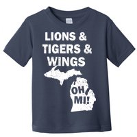 Lions Tigers Wings Oh MI Vintage Toddler T-Shirt