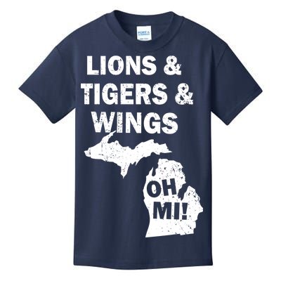 Lions Tigers Wings Oh MI Vintage Kids T-Shirt