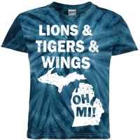 Lions Tigers Wings Oh MI Vintage Kids Tie-Dye T-Shirt