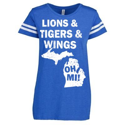 Lions Tigers Wings Oh MI Vintage Enza Ladies Jersey Football T-Shirt