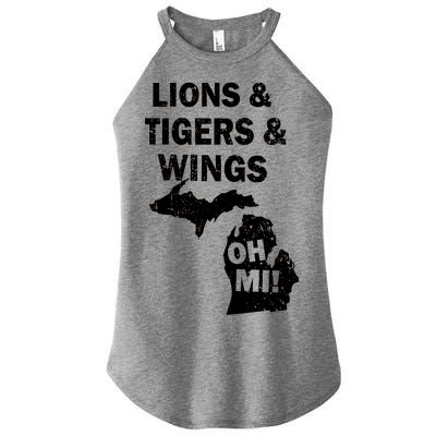 Lions Tigers Wings Oh MI Vintage Women’s Perfect Tri Rocker Tank