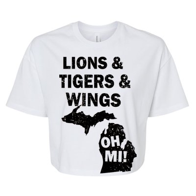 Lions Tigers Wings Oh MI Vintage Bella+Canvas Jersey Crop Tee