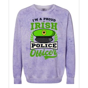 Lucky Irish Police Officer Design St Patricks Police Gift Colorblast Crewneck Sweatshirt