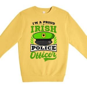 Lucky Irish Police Officer Design St Patricks Police Gift Premium Crewneck Sweatshirt