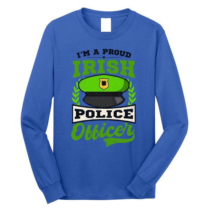 Lucky Irish Police Officer Design St Patricks Police Gift Long Sleeve Shirt