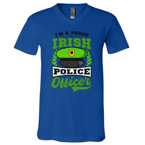 Lucky Irish Police Officer Design St Patricks Police Gift V-Neck T-Shirt