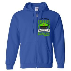 Lucky Irish Police Officer Design St Patricks Police Gift Full Zip Hoodie