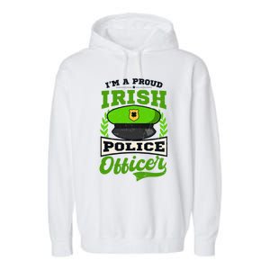 Lucky Irish Police Officer Design St Patricks Police Gift Garment-Dyed Fleece Hoodie