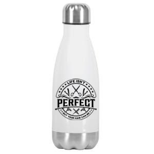 Life Isn't Perfect But Your Hair Can Be Gift Barber Hairdresser Gift Stainless Steel Insulated Water Bottle