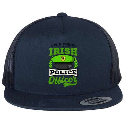 Lucky Irish Police Officer Design St Patricks Police Gift Flat Bill Trucker Hat