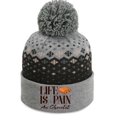 Life Is Pain Au Chocolat The Baniff Cuffed Pom Beanie