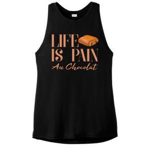 Life Is Pain Au Chocolat Ladies PosiCharge Tri-Blend Wicking Tank