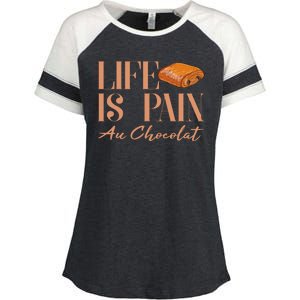 Life Is Pain Au Chocolat Enza Ladies Jersey Colorblock Tee