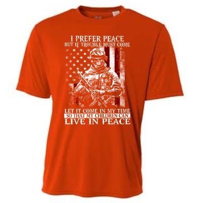 Live In Peace Veteran Soldier Warrior Military America Flag Great Gift Cooling Performance Crew T-Shirt