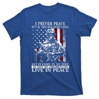 Live In Peace Veteran Soldier Warrior Military America Flag Great Gift T-Shirt