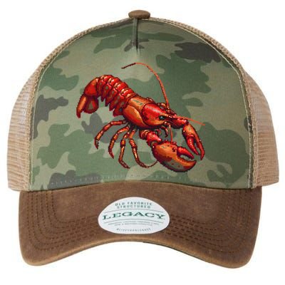 Lobster In Pixel Form Legacy Tie Dye Trucker Hat