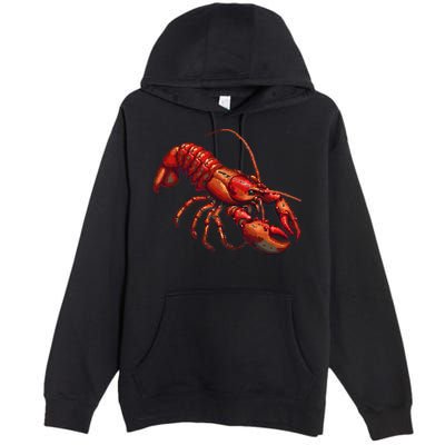 Lobster In Pixel Form Premium Pullover Hoodie