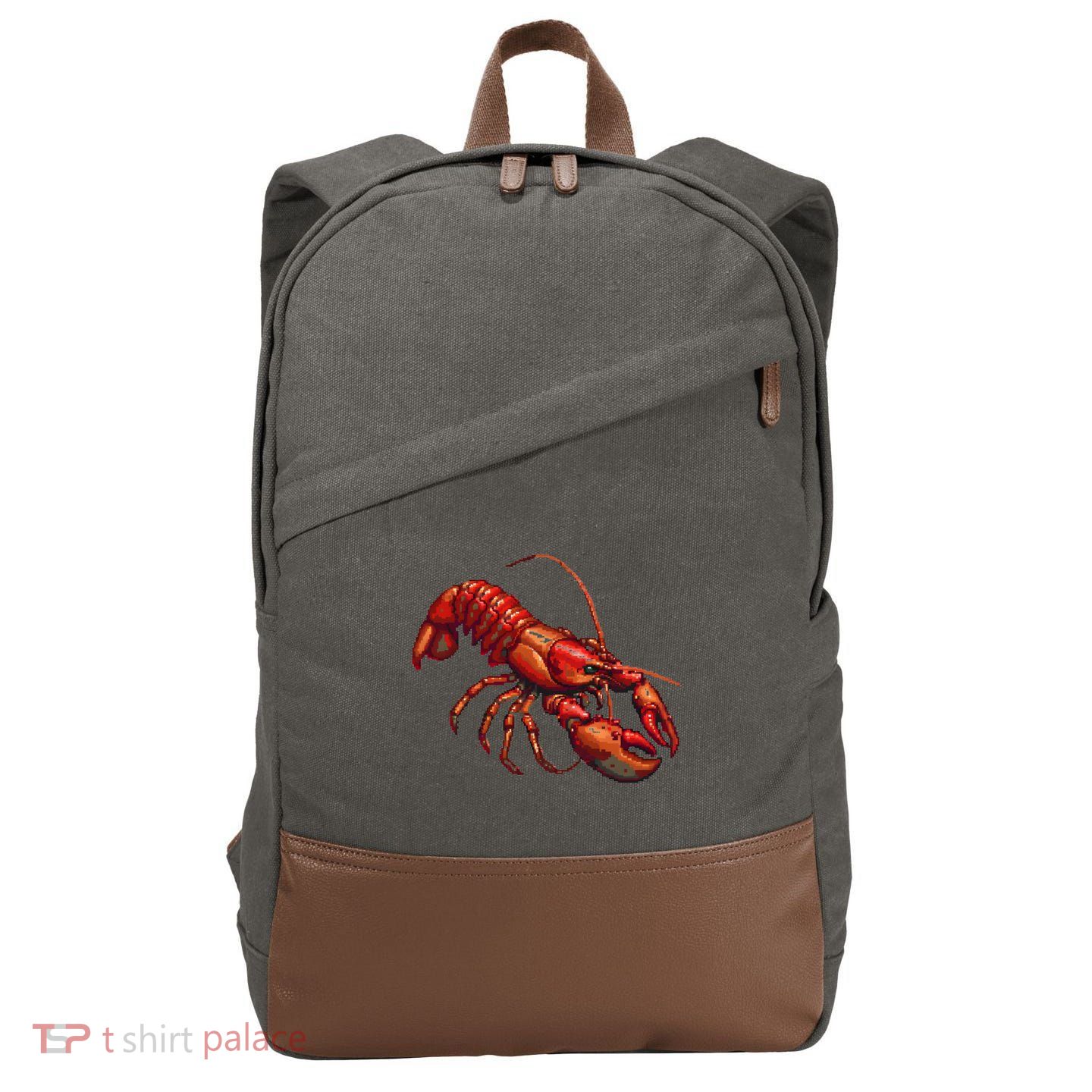 Lobster In Pixel Form Cotton Canvas Backpack