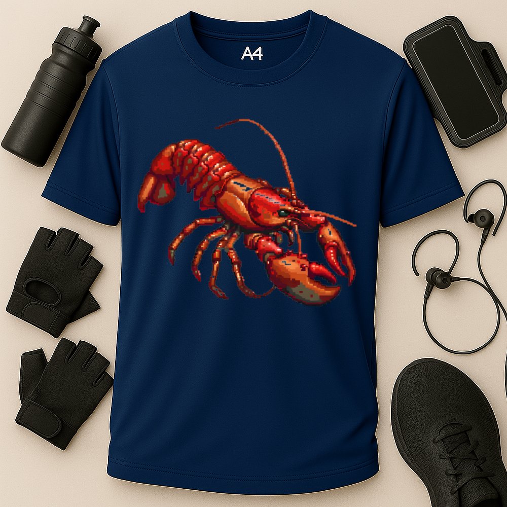 Lobster In Pixel Form Performance Shirt