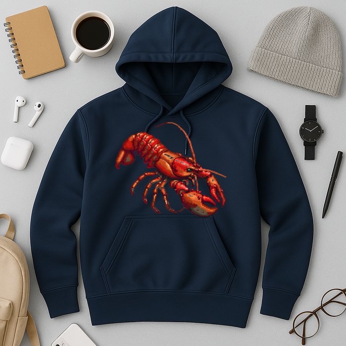 Lobster In Pixel Form Hoodie