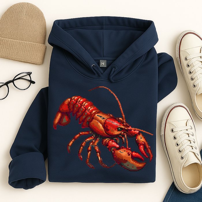 Lobster In Pixel Form Hoodie