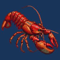 Lobster In Pixel Form 7-Panel Snapback Hat