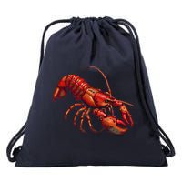 Lobster In Pixel Form Drawstring Bag