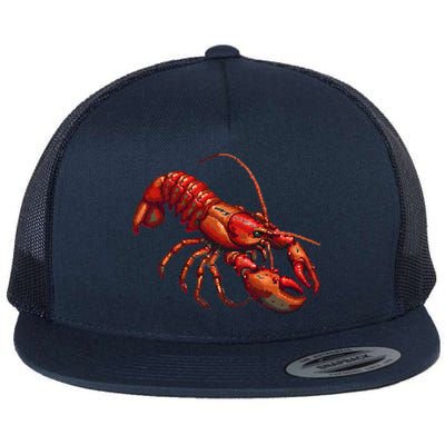 Lobster In Pixel Form Flatbill Hat