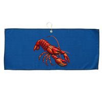 Lobster In Pixel Form Large Microfiber Waffle Golf Towel