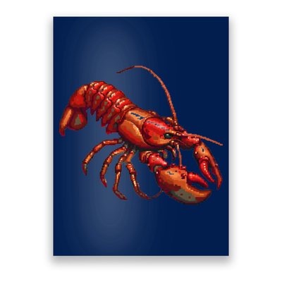 Lobster In Pixel Form Poster