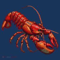 Lobster In Pixel Form Poster