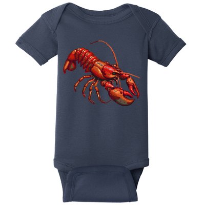 Lobster In Pixel Form Baby Bodysuit