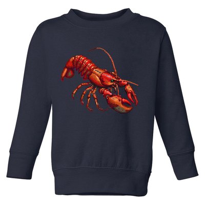 Lobster In Pixel Form Toddler Sweatshirt