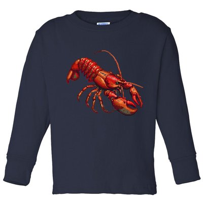 Lobster In Pixel Form Toddler Long Sleeve Shirt
