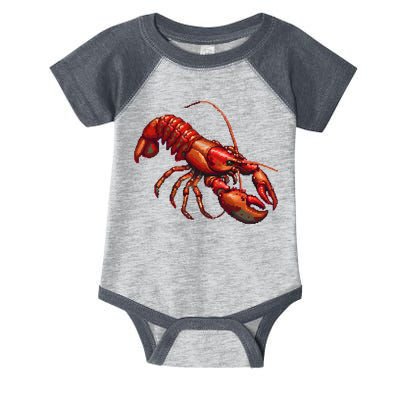 Lobster In Pixel Form Infant Baby Jersey Bodysuit